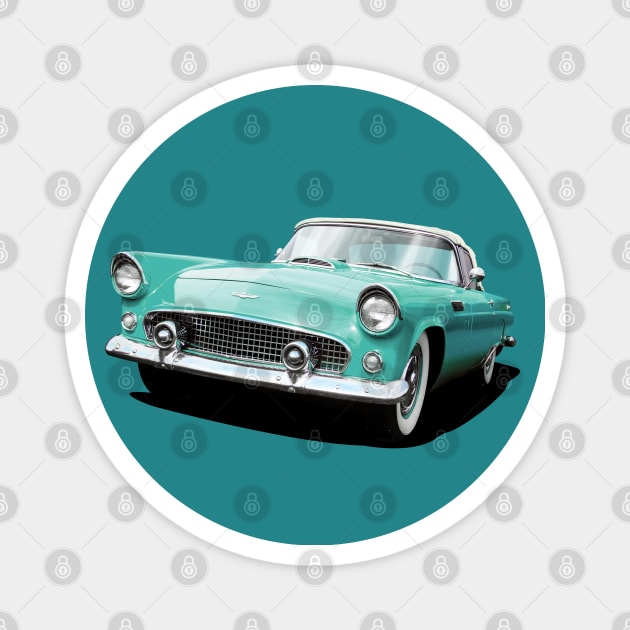 1956 Ford Thunderbird in teal Magnet by candcretro